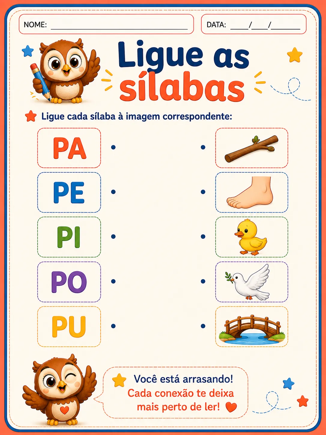 Amostra 1 de atividade do ABC em Casa