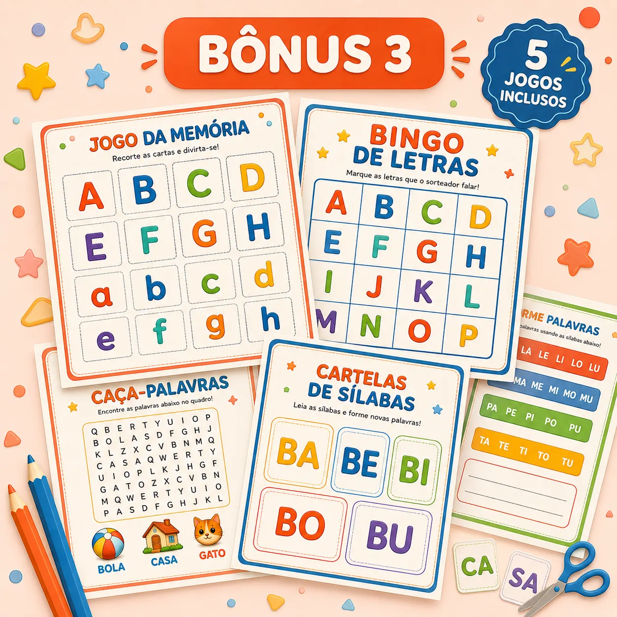 Capa do bônus 3: Jogos e Cartelas para Imprimir